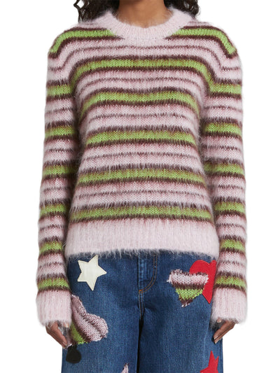 Stripes Mohair & Wool Sweater in Quartz