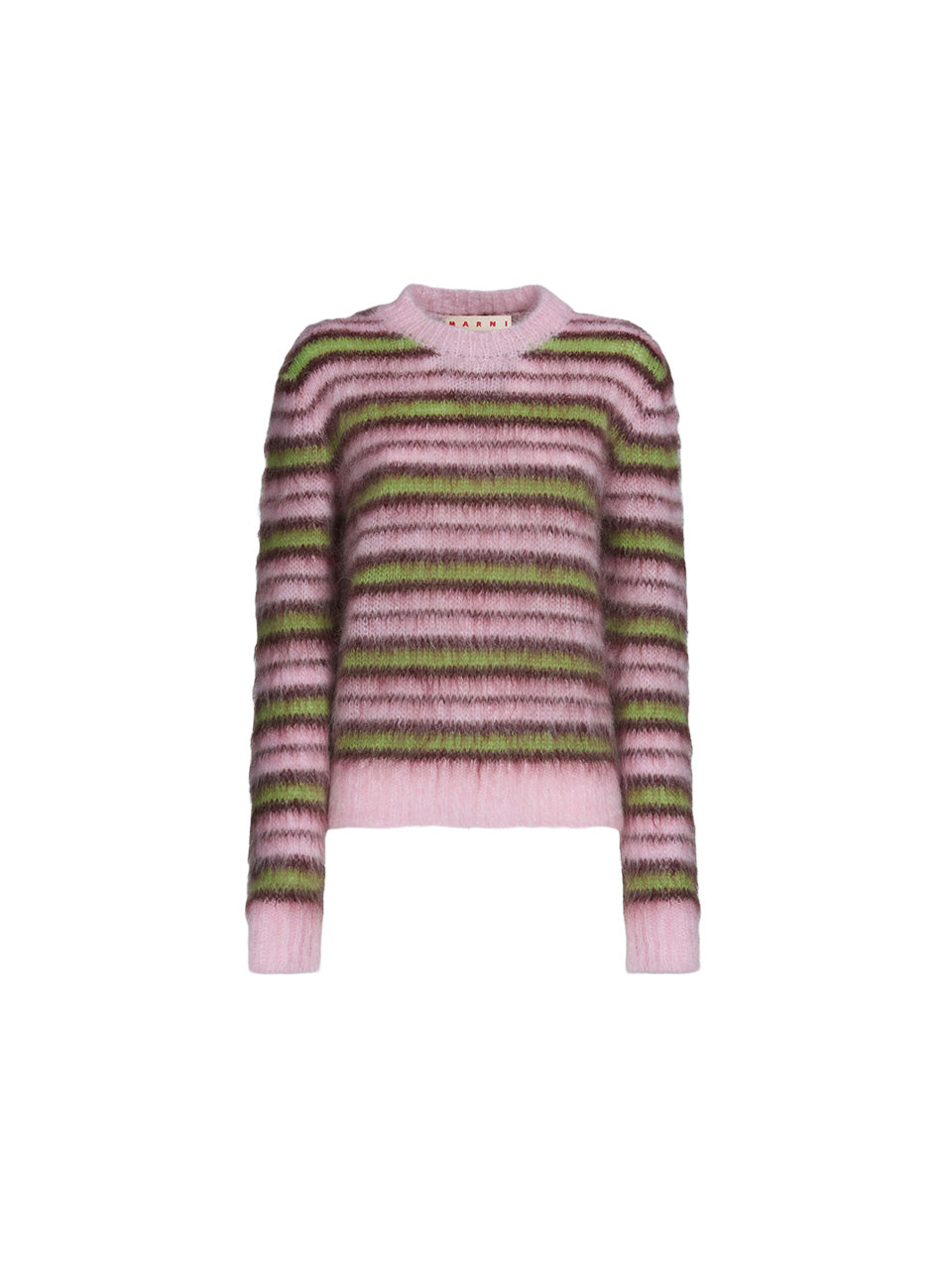 Stripes Mohair and Wool Sweater in Quartz