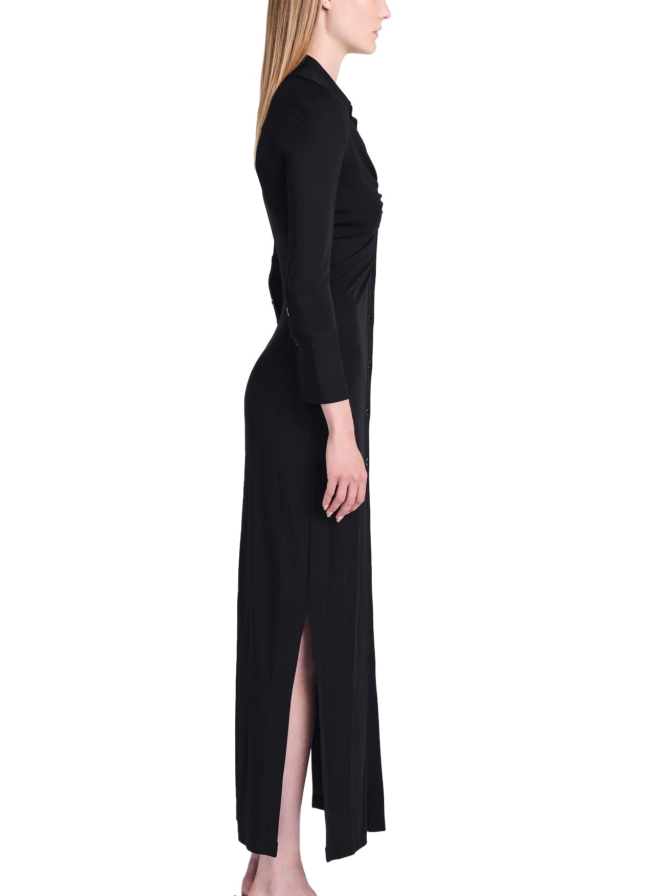 Clara Ruched Dress in Matte Crepe Jersey