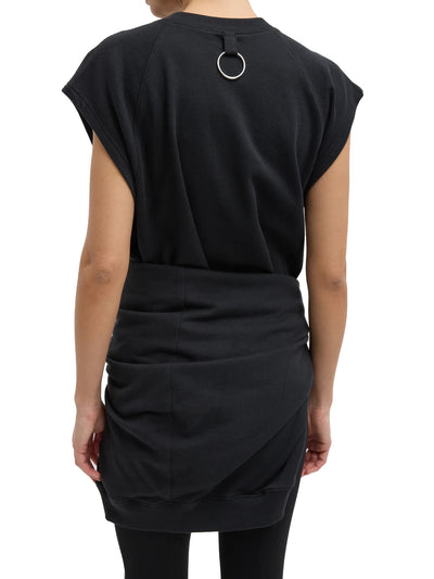 Light Weight Sweatshirting Sleeveless Easy Top in Black