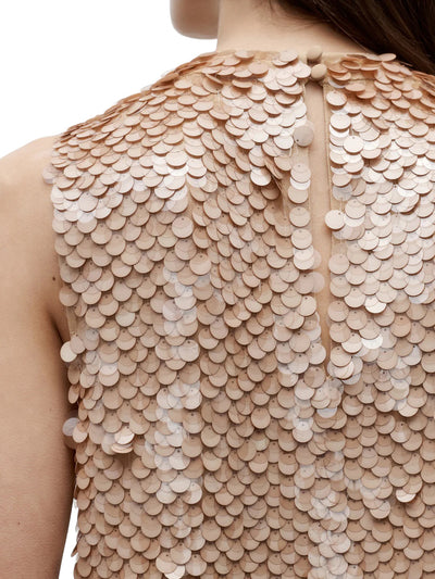 Shell Top with Pailettes on Mesh
