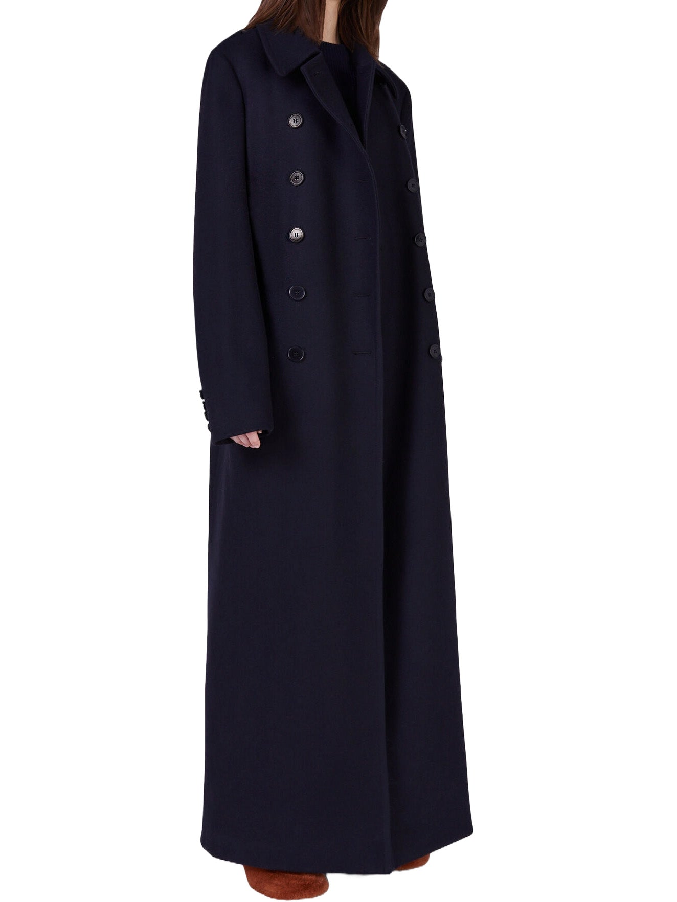 Slim Fit Maxi Coat in Ink