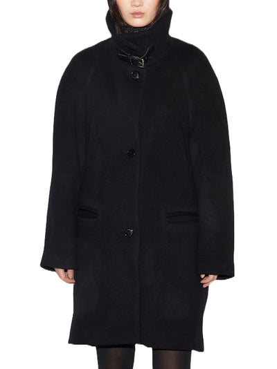Fares Wool Coat in Black