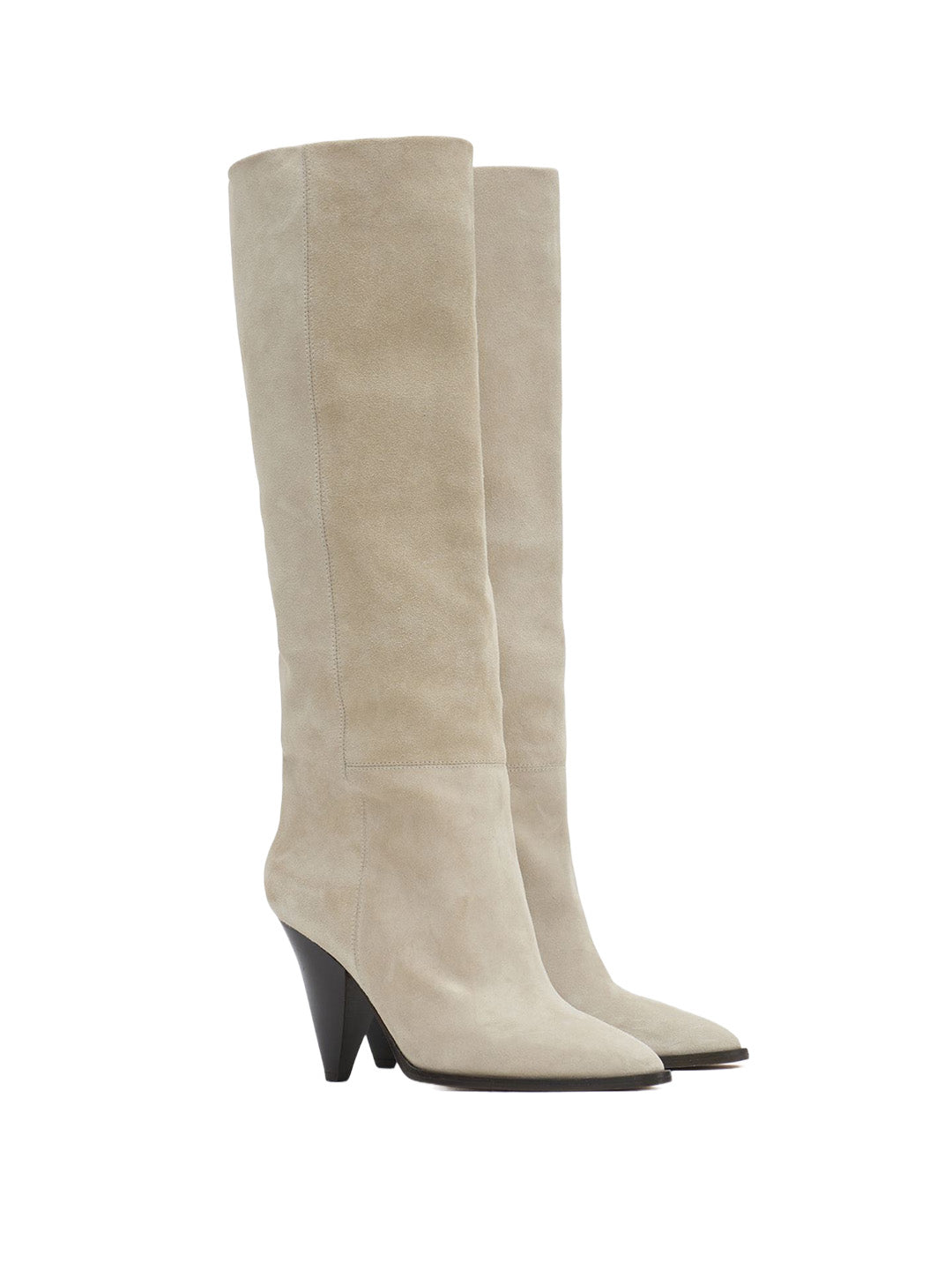 Ririo Suede Leather Boots in Beige