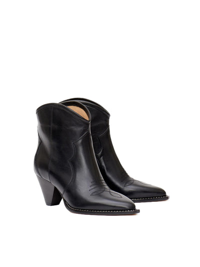 Darizo Leather Ankle Boots in Black