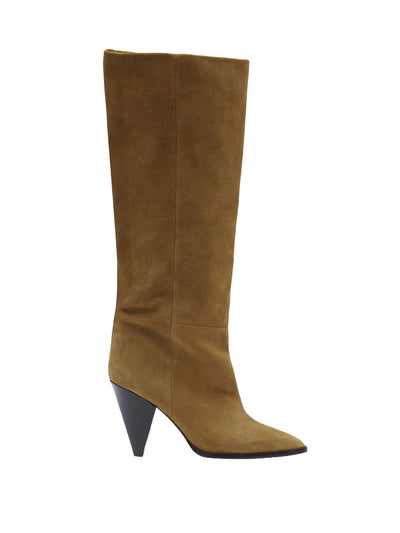 Ririo Suede Leather Boots in Taupe