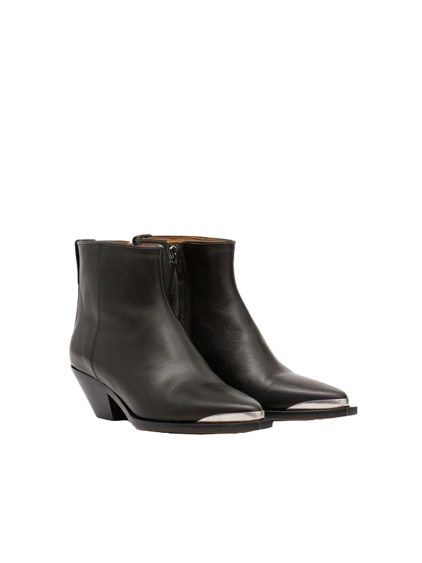 Adnae Leather Low Boot in Black