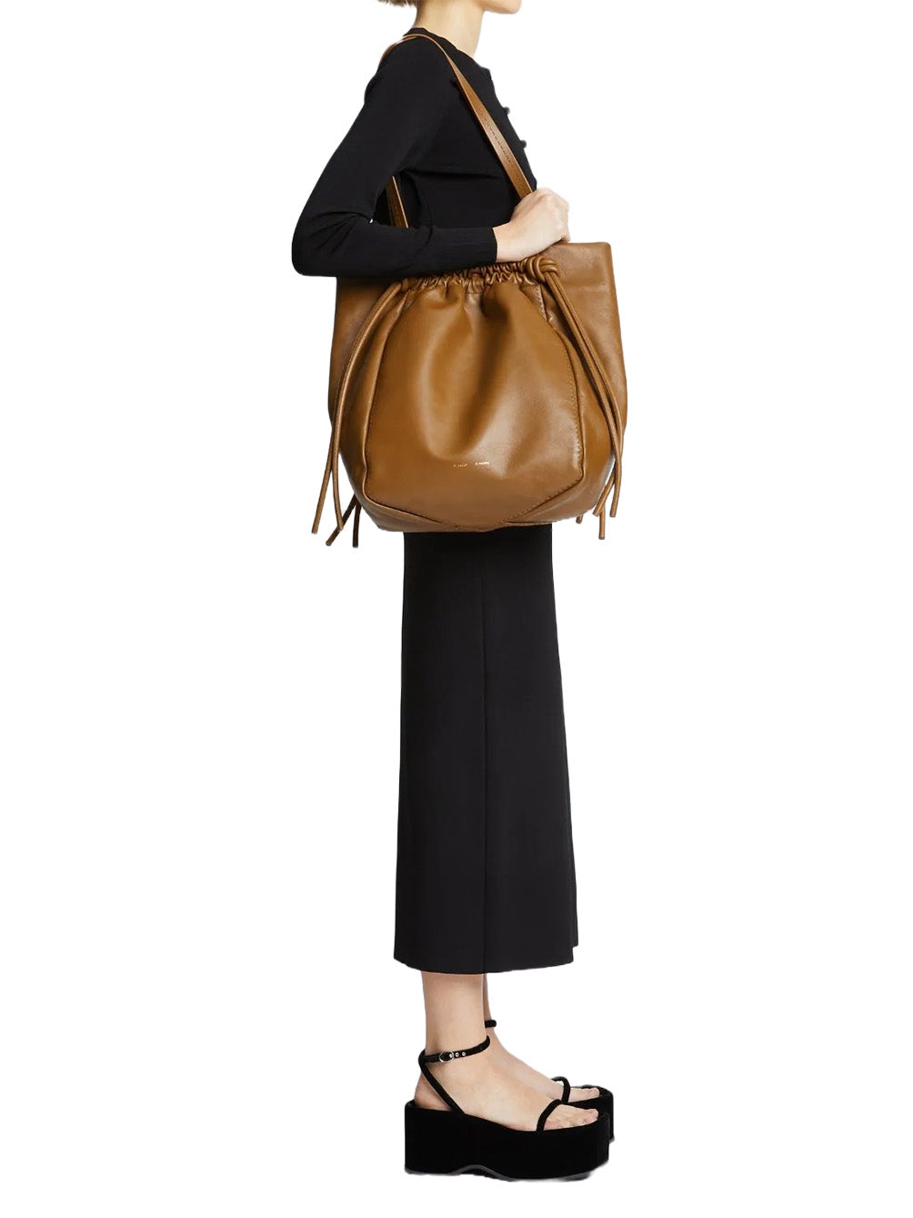 Drawstring Tote in Bark
