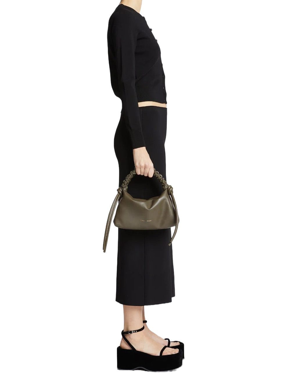 Mini Drawstring Bag in Olive