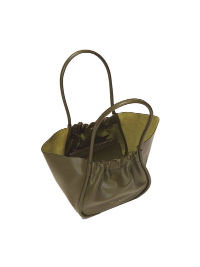 Large Ruched Tote in Olive