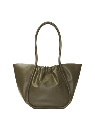 Large Ruched Tote in Olive