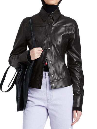 Sculpted Lightweight Leather Jacket