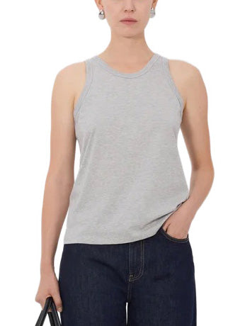 POSO LDS Supima Cotton Tank Top in Grey Melange
