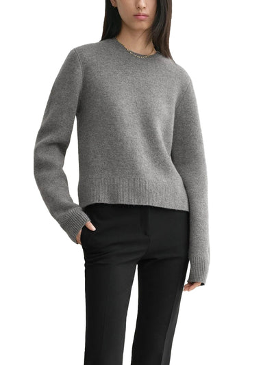 Cropped Crew-Neck Knit
