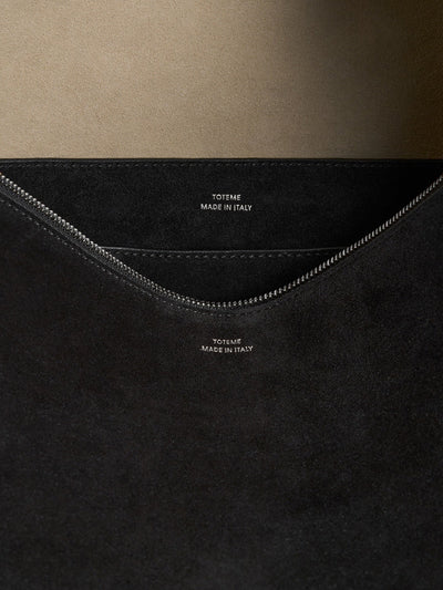 Bevel Suede Bag in Black