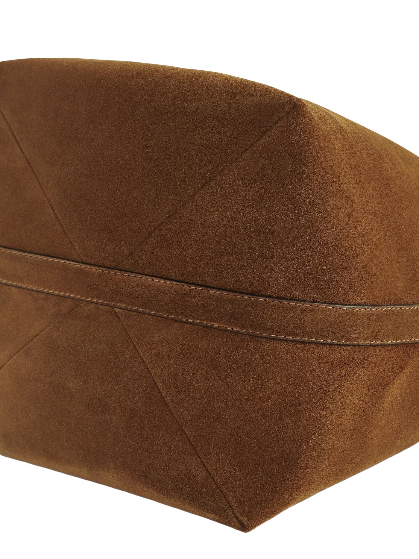 Belted Suede Tote in Tan