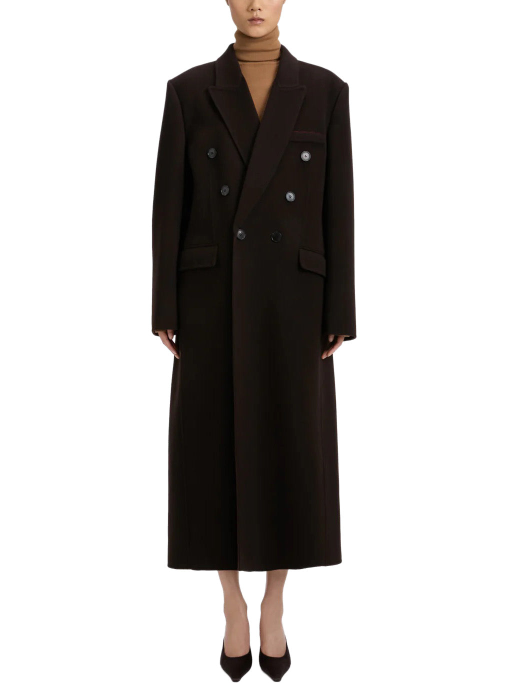 Double Faced Overcoat in Dark Chocolate