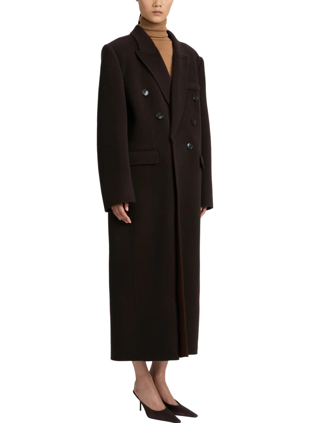 Double Faced Overcoat in Dark Chocolate