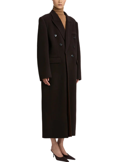 Double Faced Overcoat in Dark Chocolate
