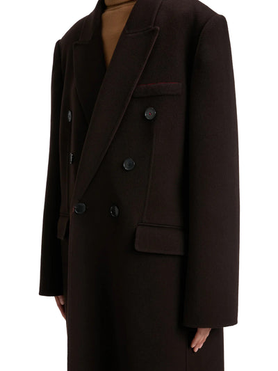 Double Faced Overcoat in Dark Chocolate