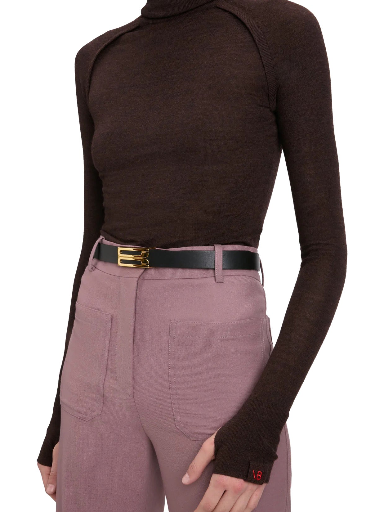 High Neck Top in Dark Chocolate