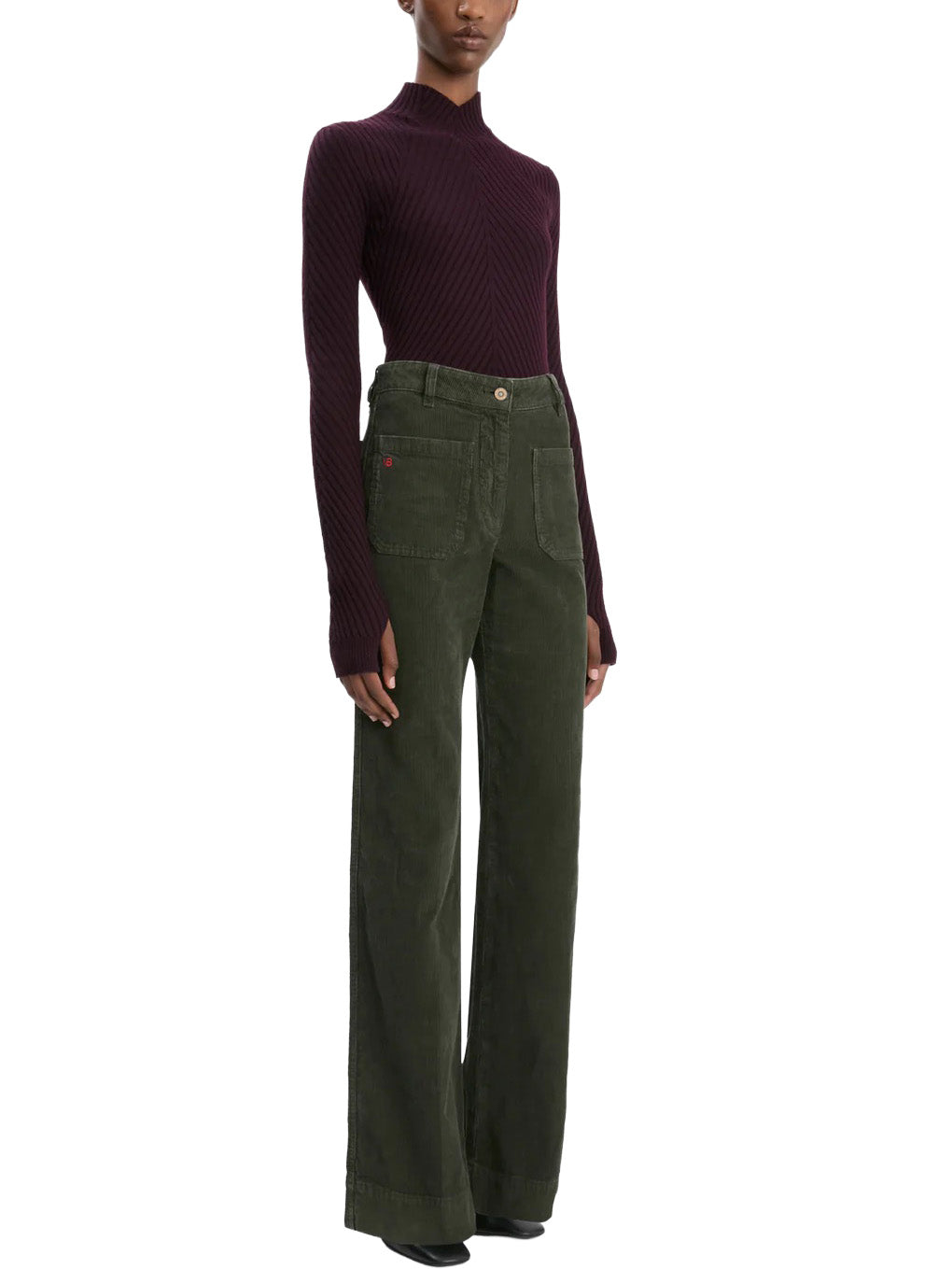 Alina Corduroy Jean in Khaki