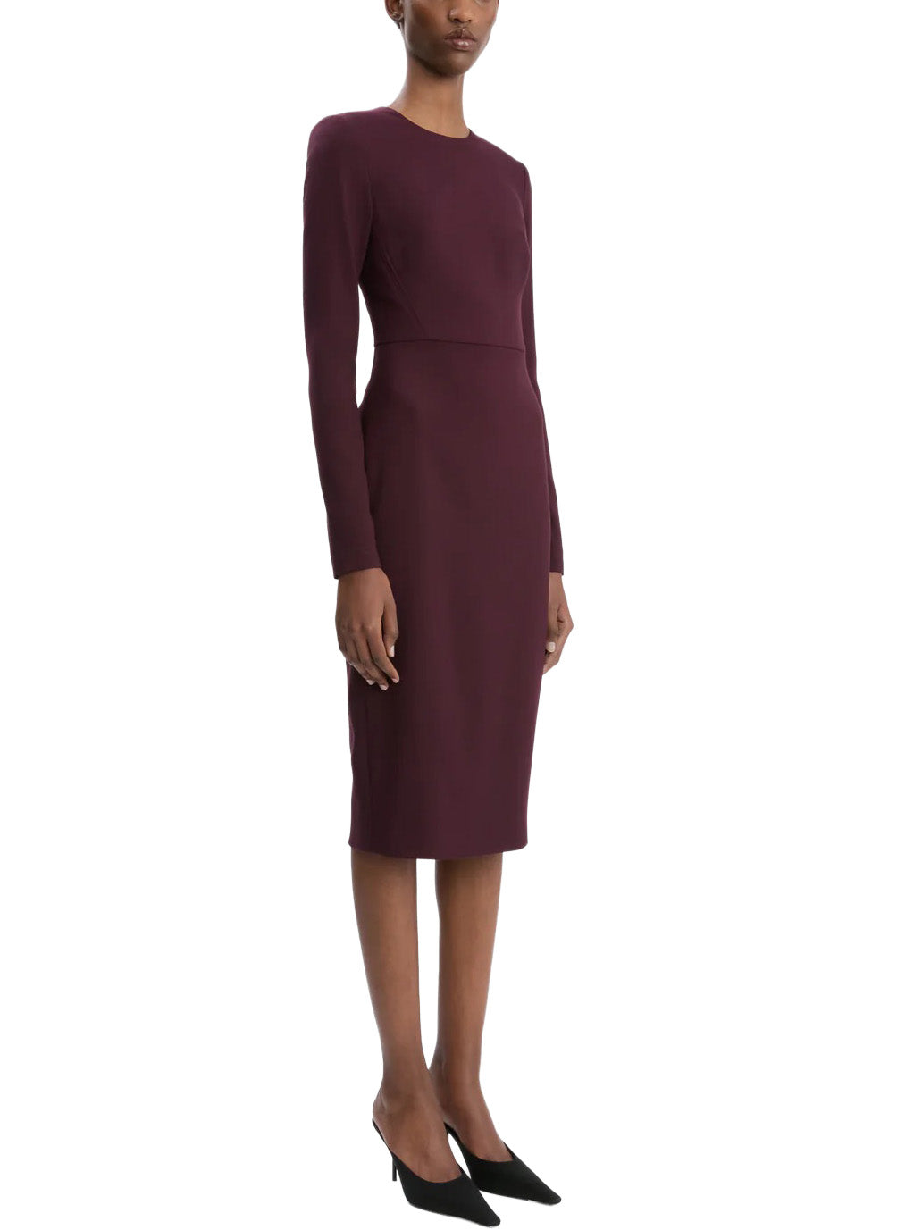 T-Shirt Fitted Dress in Deep Mahogany