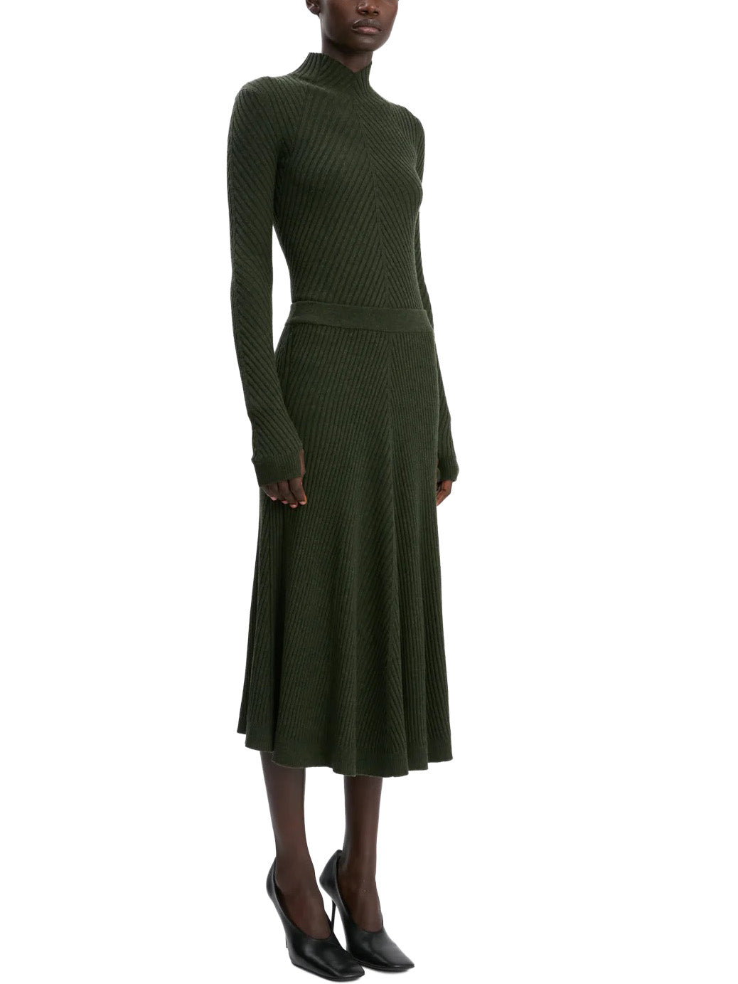 Ribbed Knit Polo in Oregano
