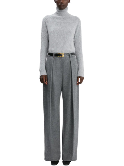 Wide Leg Trouser in Grey Melange