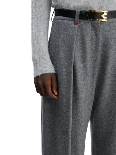 Wide Leg Trouser in Grey Melange