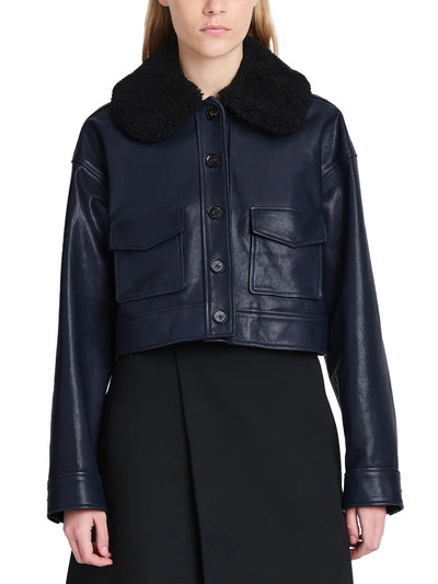 Judd Jacket With Shearling Collar in Leather