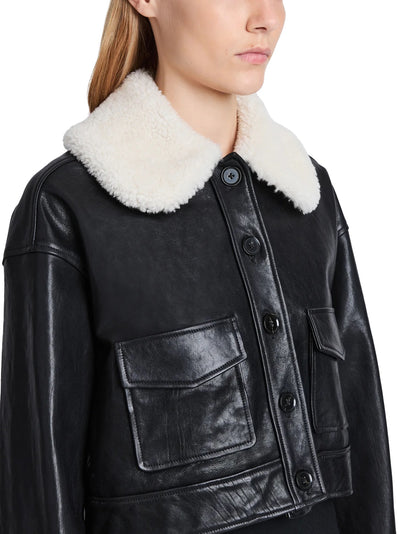 Judd Jacket With Shearling Collar in Leather