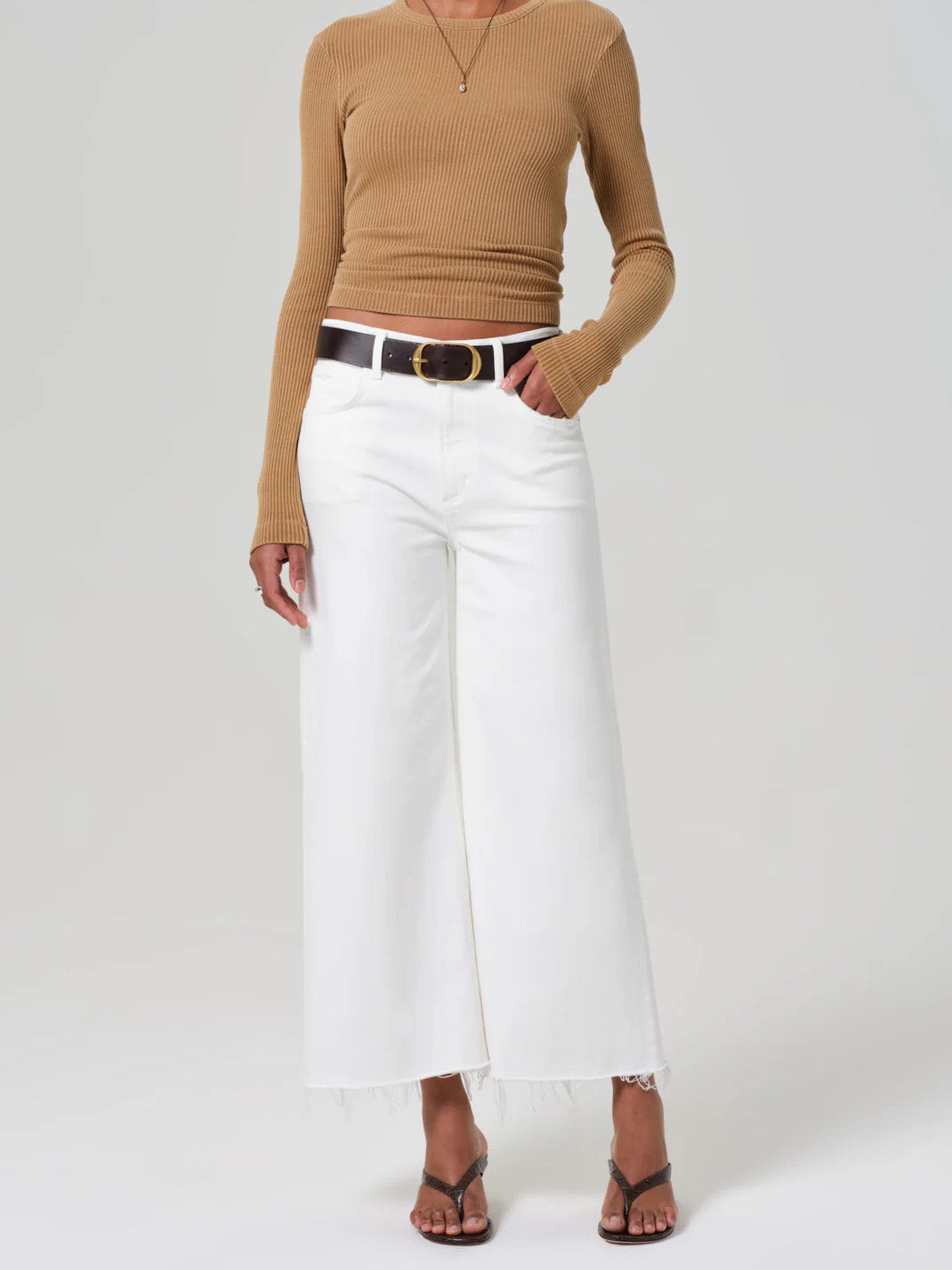 Lyra Wide Leg Crop In Soft White