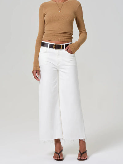 Lyra Wide Leg Crop In Soft White