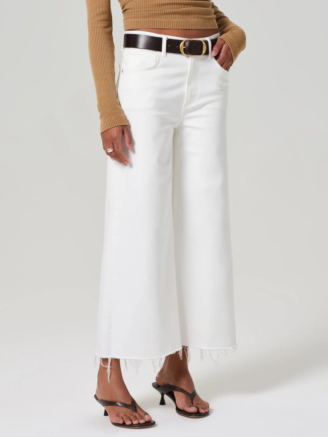Lyra Wide Leg Crop In Soft White