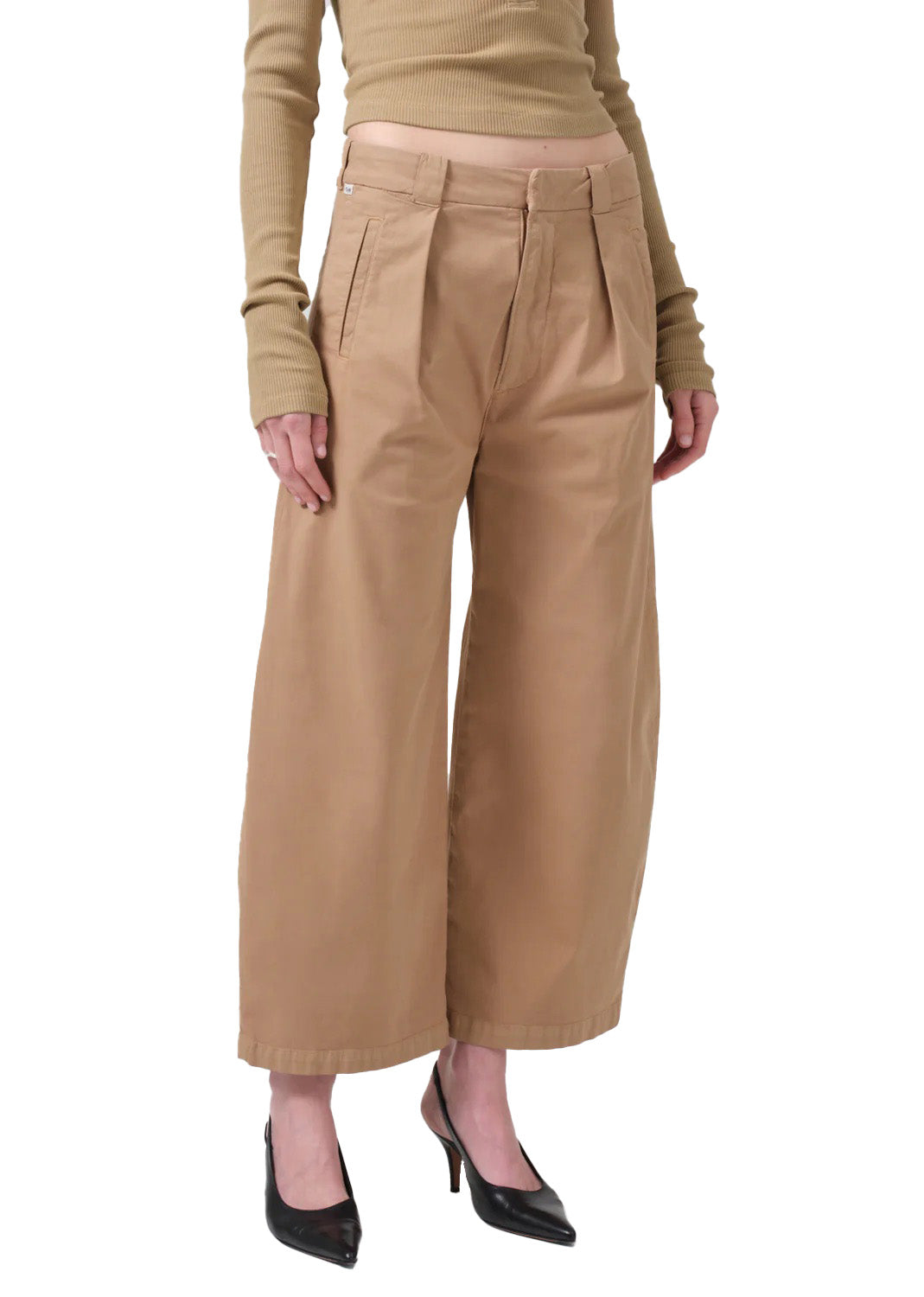 Cara Cropped Pleated Trouser In Nano