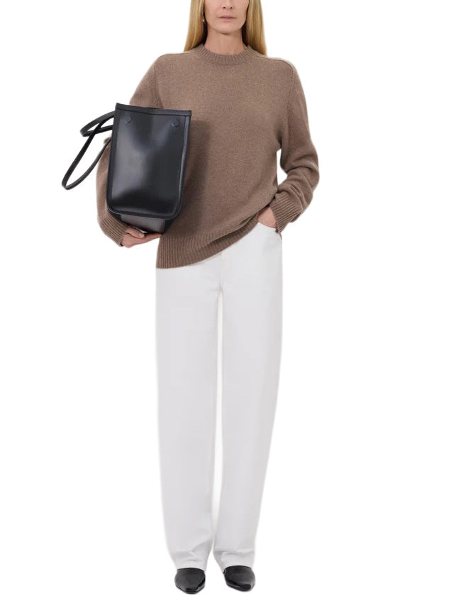 BALTRA LDS Cashmere Sweater in Taupe Melange