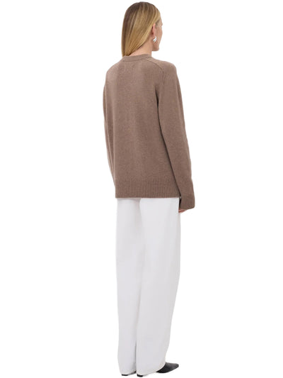 BALTRA LDS Cashmere Sweater in Taupe Melange