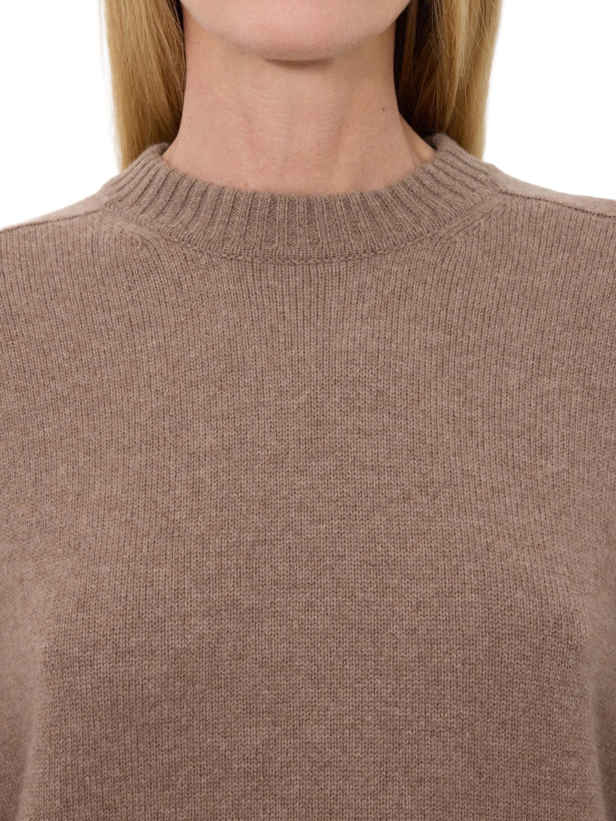 BALTRA LDS Cashmere Sweater in Taupe Melange