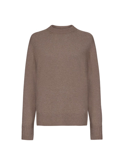 BALTRA LDS Cashmere Sweater in Taupe Melange