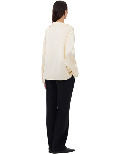 RIDDY Draped Satin Blouse