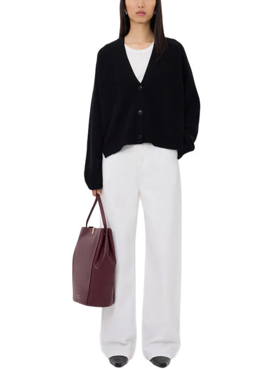 KAIA LDS Ribbed Neckline Cardigan