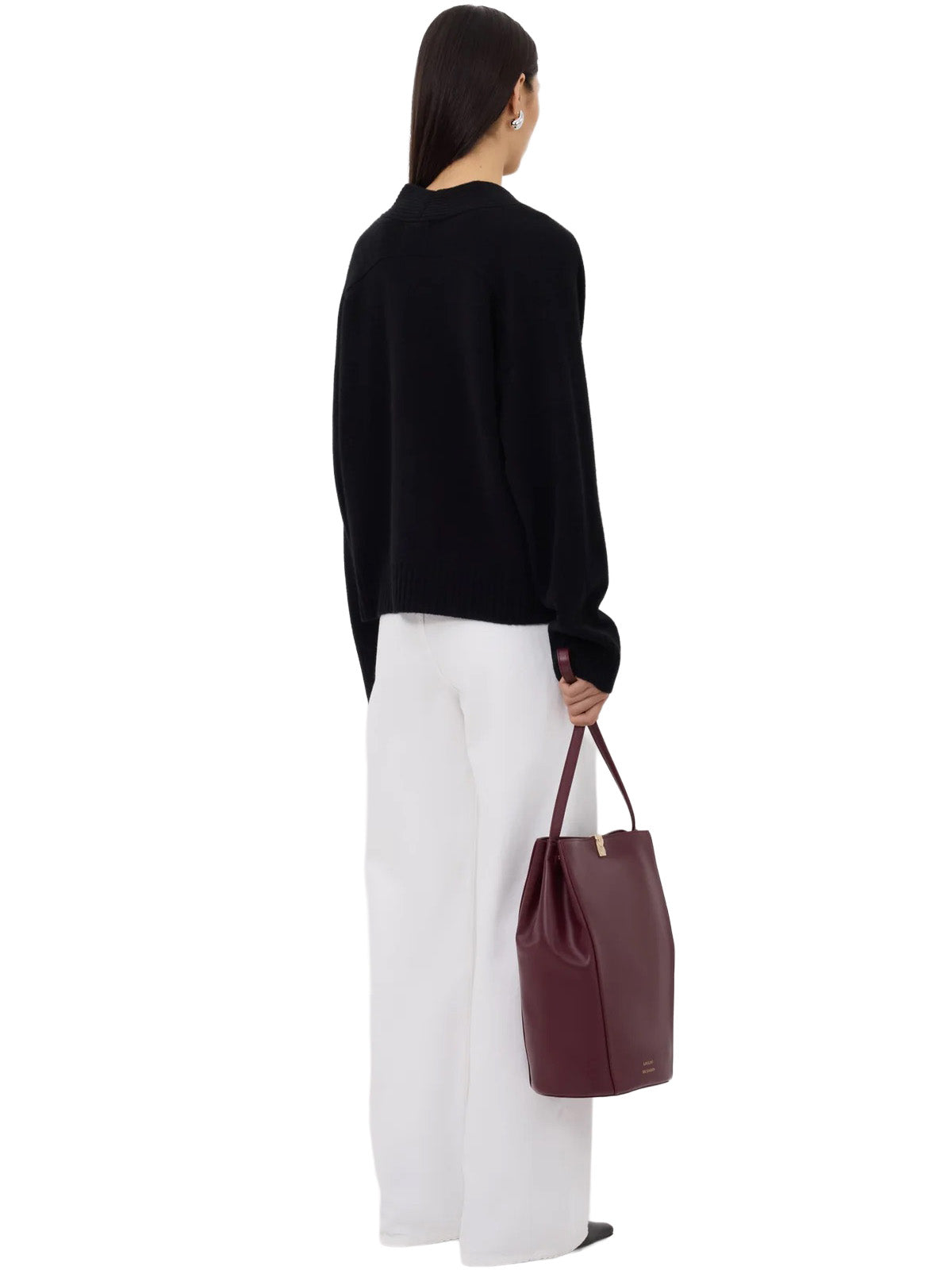 KAIA LDS Ribbed Neckline Cardigan