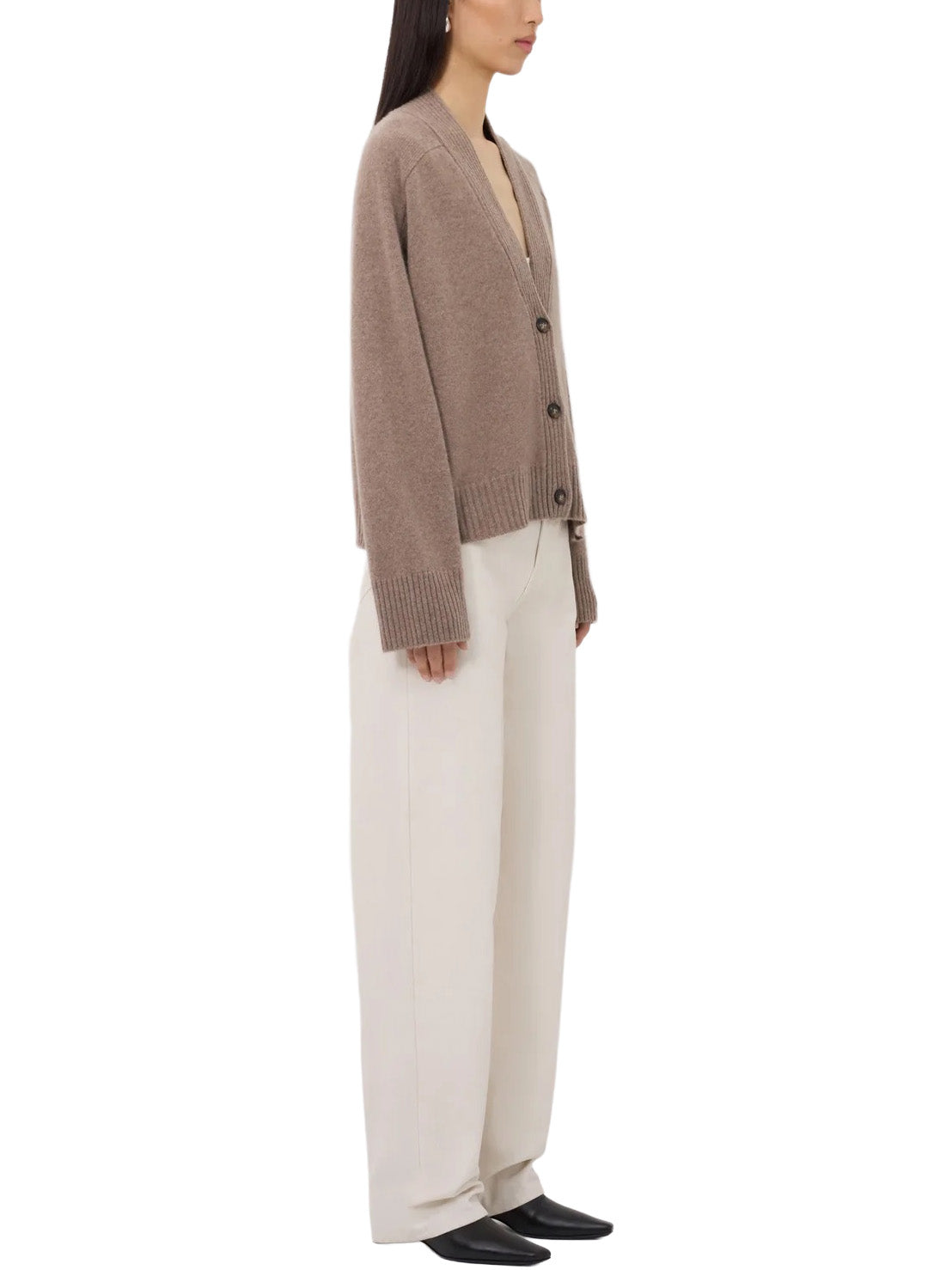 KAIA LDS Ribbed Neckline Cardigan