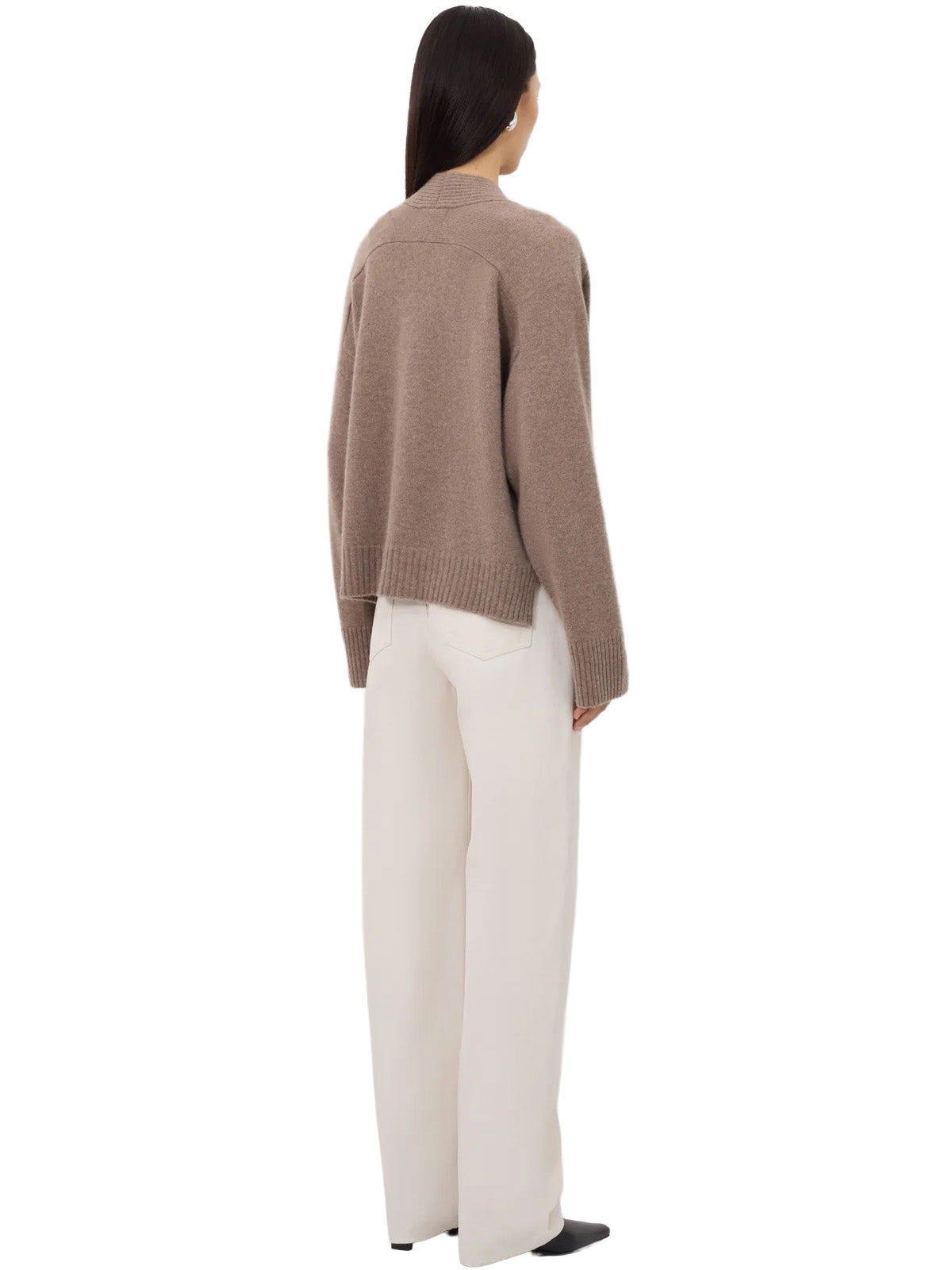 KAIA LDS Ribbed Neckline Cardigan