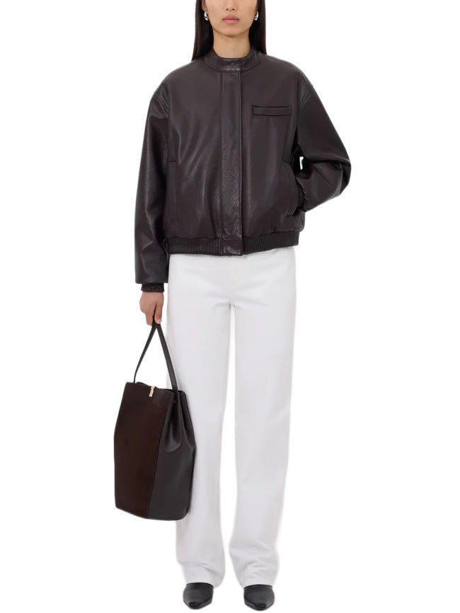 MARLOW Leather Bomber Jacket