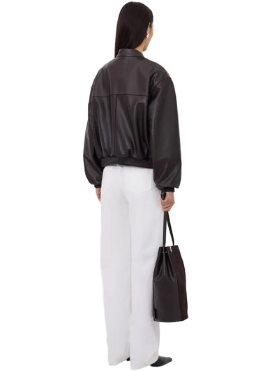 MARLOW Leather Bomber Jacket