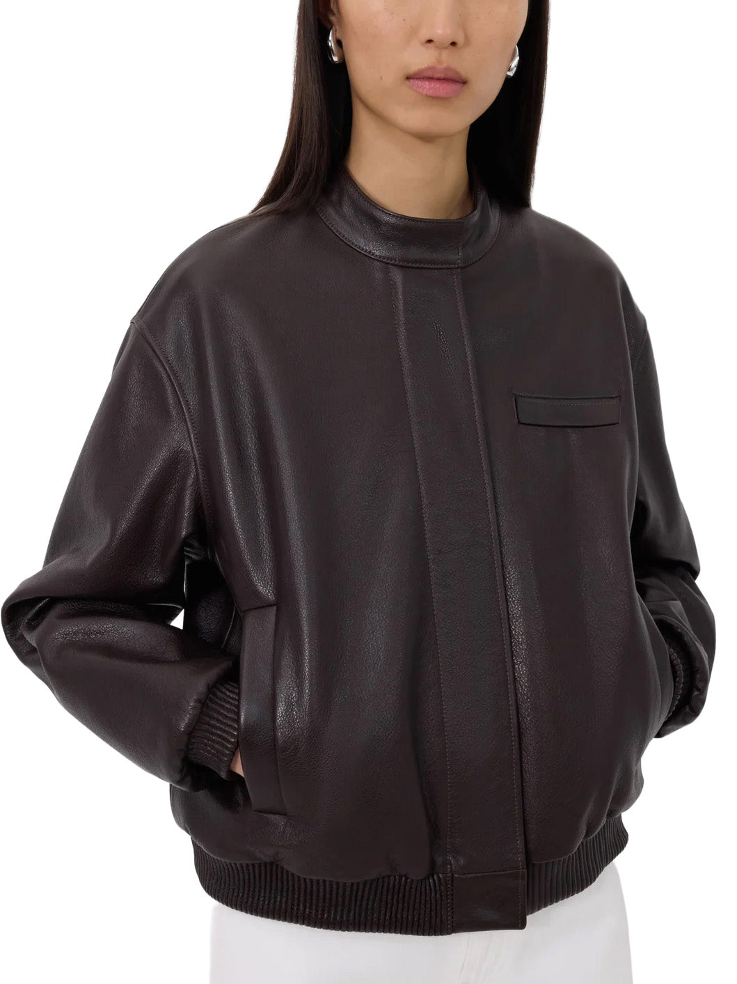 MARLOW Leather Bomber Jacket