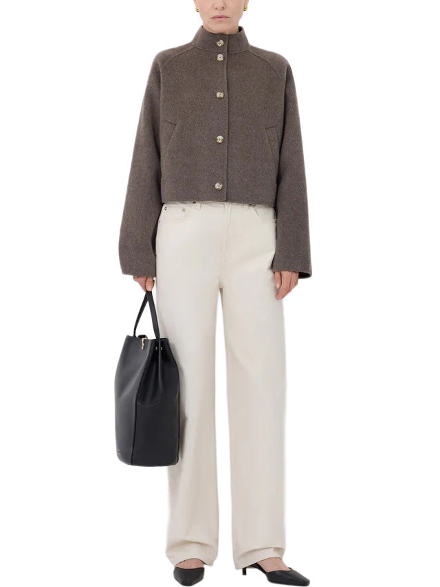 NYMA Wool Drap Jacket in Taupe Melange