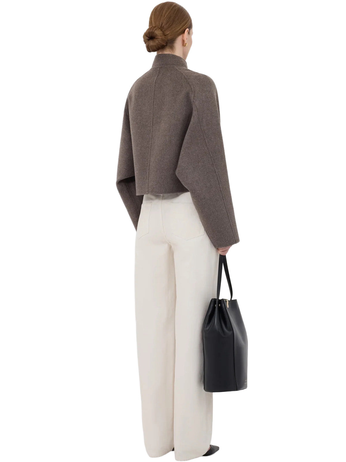 NYMA Wool Drap Jacket in Taupe Melange